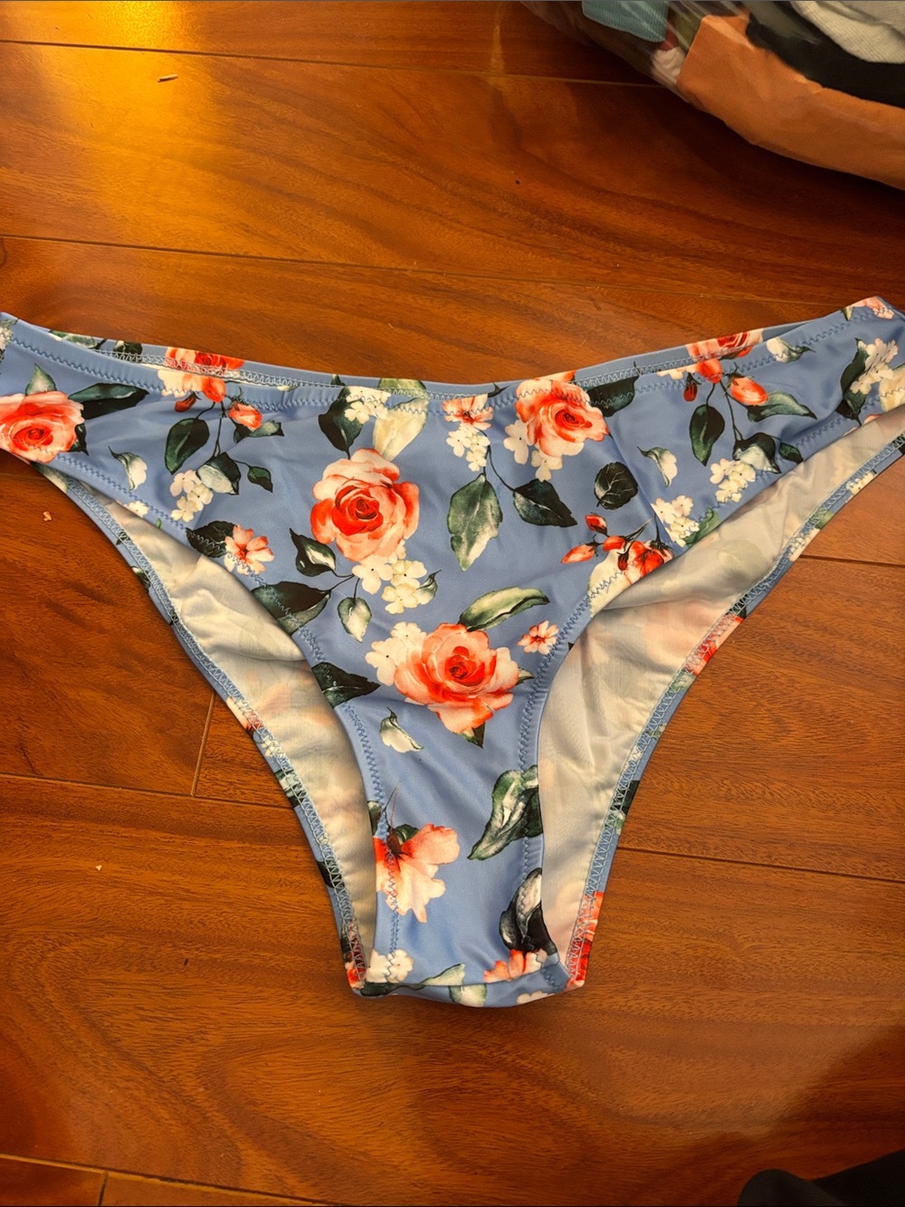 Floral Blue Women's Bikini Bottom